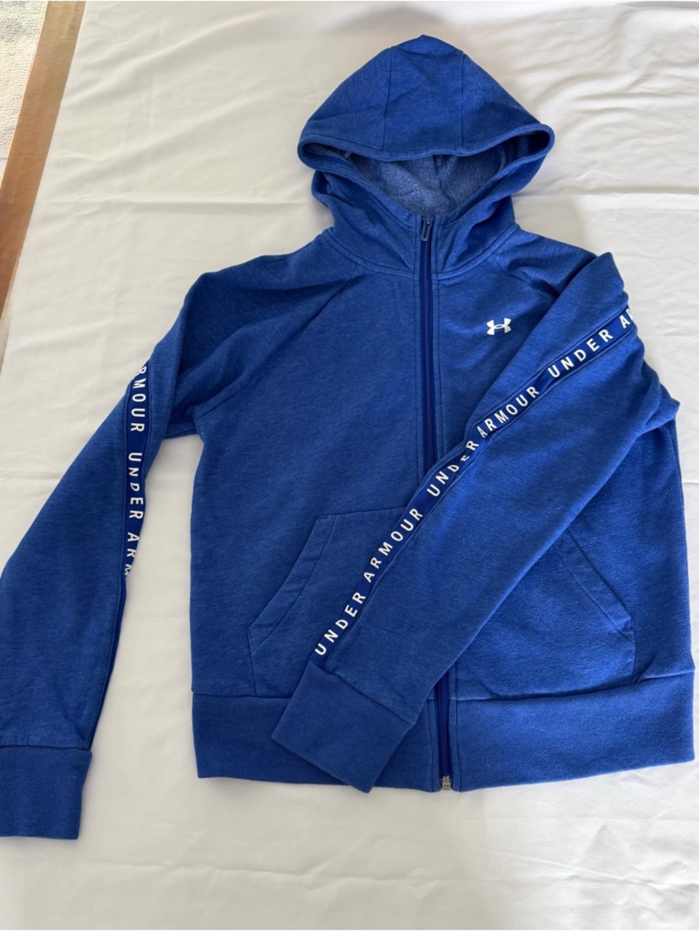 Under Armour Blue Full-Zip Women’s Hoodie with Branded Sleeve Tape